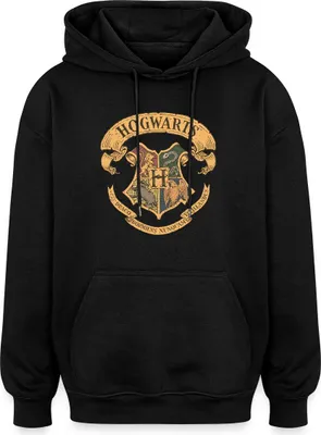 Produktbild von Spreadshirt Harry Potter Hogwarts Wappen Uni Oversize Hoodie, XXL, Schwarz