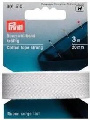 Produktbild von Prym Baumwollband, Weiß, Baumwolle, 20 mm, 3000 mm, 1 Stück(e)
