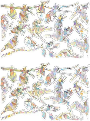 Produktbild von Fensteraufkleber zum Schutz vor Vogelschlag, regenbogenfarben und sonnenreflektierend, für Glasflächen