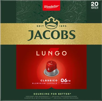 Produktbild von JACOBSLungo 6 Classico 200 Nespresso®* kompatible Kaffeekapseln