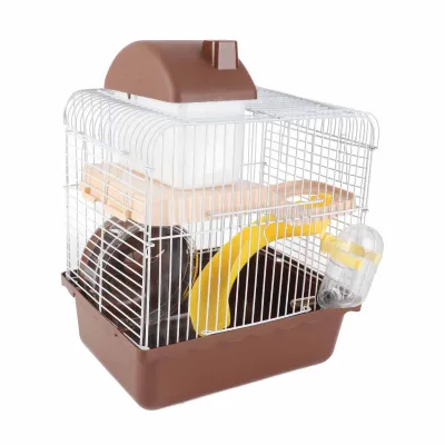 Immagine prodotto di gabbia per criceti 2 animali grande spazio alto telaio design habitat per animali domestici piccoli animali marrone