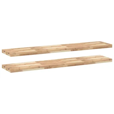 Produktbild von Schweberegale 2 Stk. 120x30x4 cm Massivholz Akazie Unbehandelt