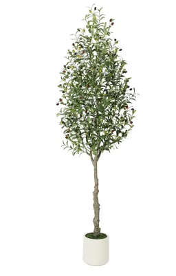 Imagen del producto de Árbol de olivo artificial de 210 cm: planta realista para maceta, ideal para el hogar, la oficina y la terraza, sin necesidad de cuidados