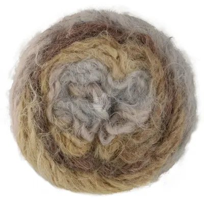 Produktbild von Lana Grossa BASTA MISTA 50 g Garn im Fake Fur Look mit attraktivem Franseneffekt 100 m Farbe 108 - Beige/Hellgrau/Grège/Taupe/Grau-/Dunkelbraun