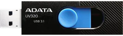 Produktbild von ADATA UV320, 64 GB, USB Typ-A, 3.2 Gen 1 (3.1 Gen 1), Dia, 7,9 g, Schwarz, Blau