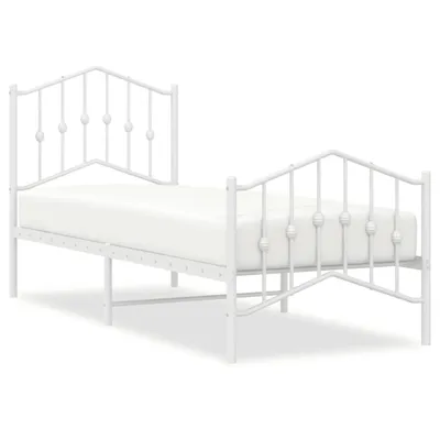 Produktbild von "SALE 2026" Bettgestell Einzelbett - Gästezimmer - mit Kopf- und Fußteil Metall Weiß 75x190 cm - Polsterbett Klassische Betten DE4133737