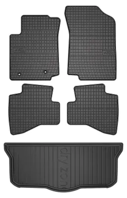 Zdjęcie produktu dla Dywaniki gumowe + mata bagażnika do Toyota Aygo II 2014-2022 (hatchback) – czarne, dopasowane – Wielganizator SolidPRO