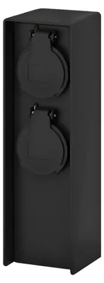 Image de Solight Poteau de jardin électrique noir IP44, 2 prises PG04