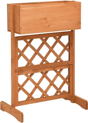 Image de Maison Exclusive - Treillis de jardin avec jardinière orange 45 x 30 x 74 cm, en bois de sapin