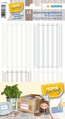 Produktbild von HERMA 10670 Einmachetiketten für Marmelade, 82 x 52 mm, selbstklebende Haushaltsetiketten für Einmach- und Gewürzgläser, 16 große Küchen-Aufkleber, bunt