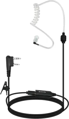 Produktbild von Retevis Aktive Geräuschunterdrückung Walkie-Talkie-Headset, 2-poliges Sicherheits-Headset, Schallschlauch Funkgerät Ohrhörer mit PTT