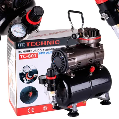 Produktbild von Professioneller Modellierkompressor mit 3-Liter-Tank, 23 l/min Technic TC-80T