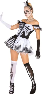Produktbild von dressforfun® Frauenkostüm Black White Skeleton