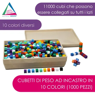 Produktbild von Wissner Steckgewichtswürfel 10 Farben, 1000 Stück, RE-Plastic®