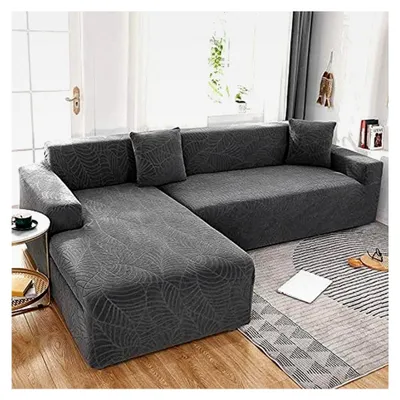 Produktbild von Sofabezug für 3-Sitzer Sofa, Stretch Couchüberwurf in Dunkelgrau