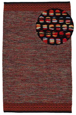 Produktbild von Baumwollteppich Kelim Mia Orange 200x290 cm | Moderner Teppich für Wohn- und Schlafzimmer