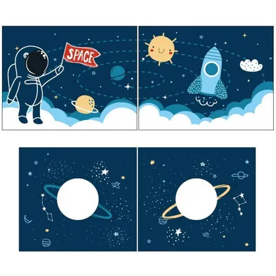 Produktbild von Spielvorhang Stoffset mit Space Shuttle Motiv passend für pino Mittelschläfer