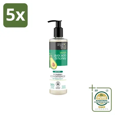 Zdjęcie produktu dla 5 x Odżywka naprawcza Natural Shop – Awokado i miód – 280 ml – Zestaw ekonomiczny – 5 sztuk