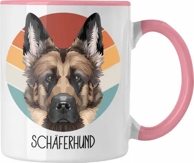 Produktbild von Trendation - Schäferhund Besitzer Tasse Geschenk Lustiger Spruch Geschenkidee Schäferhund Mama Papa (Rosa)