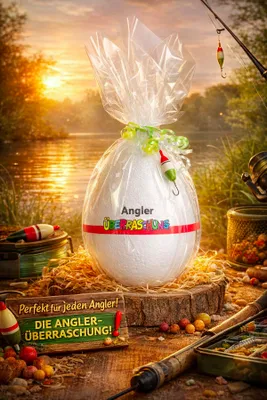 Produktbild von Angler Überraschung Geschenk für Angler in Eiform Geburtstagsgeschenk Weihnachtsgeschenk Ostergeschenk Geschenkidee