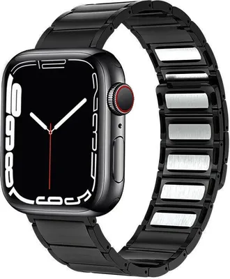 Produktbild von Strap-it Apple Watch Luxus Magnetisches Stahlarmband (Schwarz)