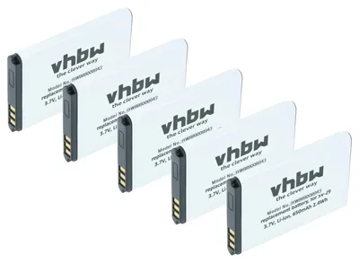 Produktbild von vhbw 5x Akku kompatibel mit Doro Primo 215, 405 Handy Smartphone Telefon (650 mAh, 3,7 V, Li-Ion)