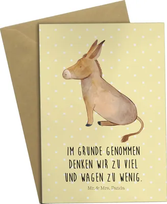 Produktbild von Mr. & Mrs. Panda babykarte Esel - Gelb Pastell - Geschenk, Lustige Sprüche, Zuversicht, Grußkarte, Weisheit, Erfolg, Ziel, glückwunschkarten, weihnachtskarten, Mut