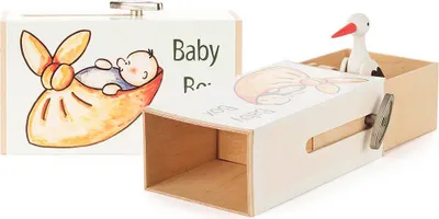 Immagine prodotto di Carillon "Baby box" con cicogna Altezza circa 6 cm NUOVO