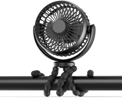 Imagen del producto de Ventilador USB portátil, mini ventilador con soporte flexible, recargable, ideal para sillas de coche, tiendas de campaña, oficinas y dormitorios