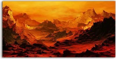 Produktbild von Coloray Glasbild 140x70  Wandbild Glasbilder Deko Vulkan Gestein Berge Feuer Krater