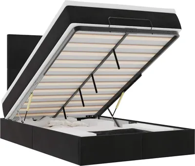 Immagine prodotto di vidaXL Letto ottomano con materassi nero 120x200 cm in velluto