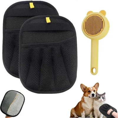 Produktbild von Famanu Haustier Haarentfernungshandschuh - Wiederverwendbarer Pflegehandschuh für Katze oder Hund
