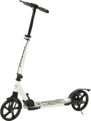 Obrázek produktu pro Skládací městský skútr, pro mládež a dospělé, velká 200mmPolyuretankola, přední a zadní odpružení, výškově nastavitelný řídítka 90–102 cm, protiskluzová nášlapná plocha, lehký, bílý