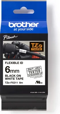 Produktbild von Brother Original P-touch Schriftband 6 mm, schwarz auf weiß (u.a. für Brother P-