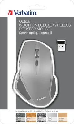 Obrázok produktu pre Verbatim 49041, Blue LED, RF Wireless, 1600 DPI, Čierna, Šedá
