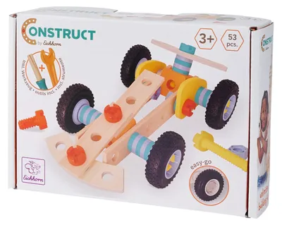 Produktbild von Eichhorn Construct Rennfahrzeug - 53-teiliges Konstruktionsset mit drehbaren Räd