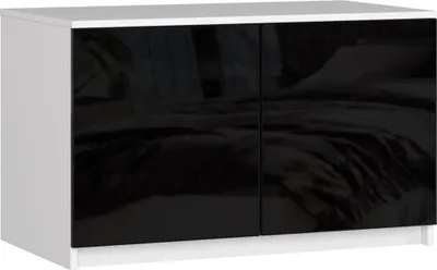 Obrázek produktu pro Nástavec na skříň LOTA 90 cm - bílý / černý lesklý