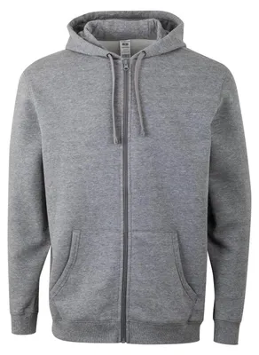 Produktbild von Uni-Kapuzenpullover mit Reißverschluss in Hellgrau, Größe XL