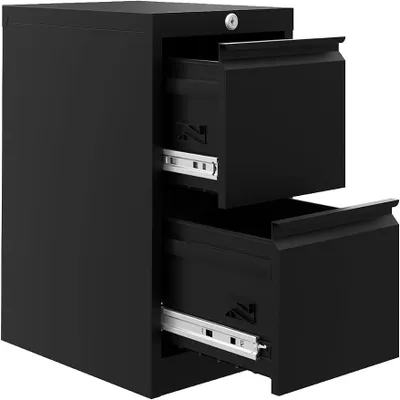Produktbild von Metall Aktenschrank mit Abschließbar 2 Schubladen, 38 x 45 x 73 cm Aufbewahrungsschrank für A4, Legal, Letter Akten, Dokumente, Schrein, Büroschrank unter Schreibtisch für Home-Büro
