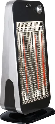 Immagine prodotto di DCG Eltronic SA9849 Riscaldatore elettrico per interni nero, argento 900 W Riscaldatore elettrico alogeno per ambienti