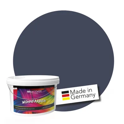 Produktbild von WALLCOVER Wandfarbe Dunkelblau Hochdeckend Klasse 1 Matt 5L für 40 m²