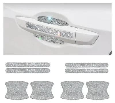 Produktbild von Auto Türgriff Schutzfolie 8 Stück Strass Kristall Weiß Kratzschutz Aufkleber