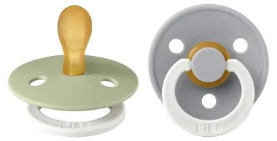 Productafbeelding van Bibs Glow Fopspeen 0-6 Maanden Symmetrical Sage/cloud (2 stuks)