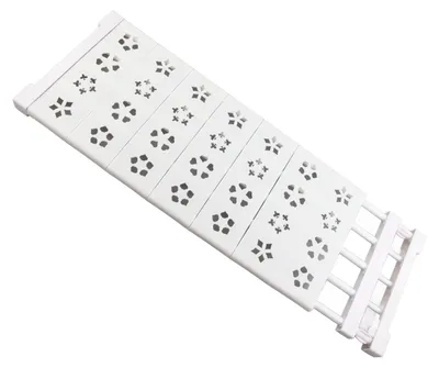 Image de Étagère extensible blanche à fixation par tension pour armoire – Étagère télescopique sans perçage pour armoire – Séparateur d'étagères – Largeur : 24 cm – Longueur : 75 à 120 cm / 29,5 à 47,2 pouces
