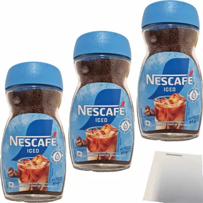 Produktbild von Nescafe Iced 3er Pack (3x95g Glas) + usy Block