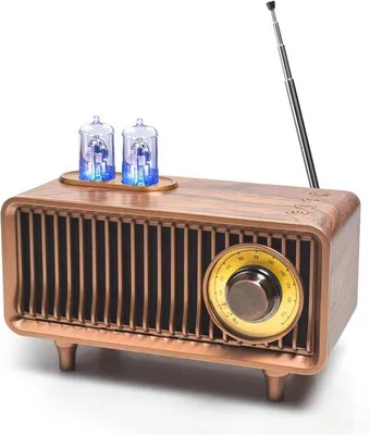 Image de Haut-parleur Bluetooth portable pour l'extérieur, avec radio FM, design vintage, lecteur de carte TF/entrée AUX/USB, et lecteur MP3