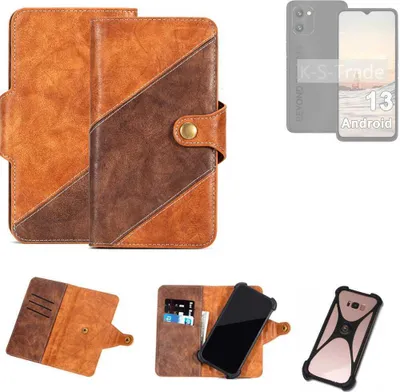 Produktbild von K-S-Trade Handyhülle Schutzhülle Bookstyle Case Wallet-Case kompatibel mit UMIDIGI C1 Plus Cover Klapphülle Kantenschutz Smartphone dunkelbraun
