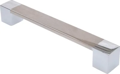 Obrázok produktu pre Nábytková úchytka BA 160mm, kuchynská úchytka BiColor, nerezový vzhľad & chróm