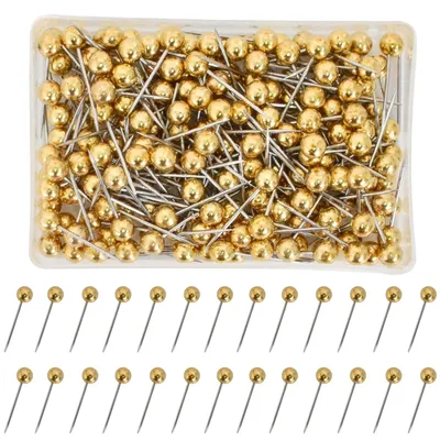 Stecknadeln gold 200 Stück mit Kunststoffkopf