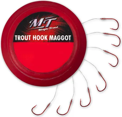 Produktbild von Magic Trout Hakengröße 6 Trout Hook Maggot silber Vorfach 70cm